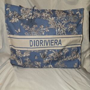 DiorRiviera Blue and Cream Tote Bag Nip